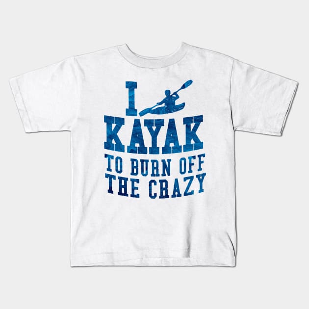 i love kayak to burn off the crazy waves pattern Kids T-Shirt by fabecco